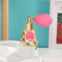 50ML brevet métal pivoine fleur plante vide bouteille en verre parfum huile parfum diffuseur vaporisateur parfum conteneur décoration 50206