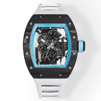 Nouvelle montre mécanique automatique pour homme avec mouvement intégré, boîtier en fibre de carbone RM055, bracelet en caoutchouc de 13,5 mm, mise à niveau d'usine