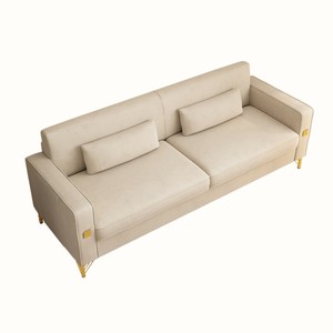 Luxury Chesterfield Velvet <b>Sofa</b> Set with Gold Accents Modern Three Seat Plush Cushions for Living Room & Office Decor - Product Image 6