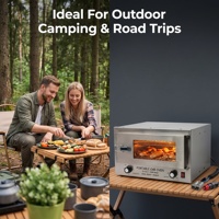 Oven Pemanggang Mini Multifungsi 12V untuk RV & Penggunaan Luar Ruangan, Kompor Mobil Portabel dengan Fungsi Panggang & Hangatkan