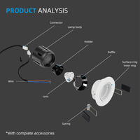 Spot LED encastré moderne en aluminium pour plafond, avec température de couleur personnalisable, intensité variable, garantie 3 ans
