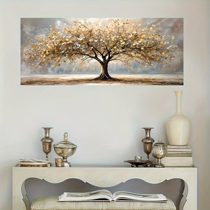 Obra <span class=keywords><strong>de</strong></span> Arte en Lienzo sin Marco con un Sofisticado Árbol <span class=keywords><strong>de</strong></span> <span class=keywords><strong>la</strong></span> <span class=keywords><strong>Vida</strong></span> con Hojas Doradas, Creando un Ambiente <span class=keywords><strong>de</strong></span> Sala <span class=keywords><strong>de</strong></span> Estar - Product Image 6