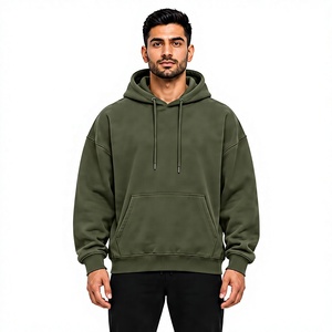 Sweat à capuche oversize pour homme en molleton brossé doux, à épaules tombantes, à manches longues, style streetwear - Product Image 1