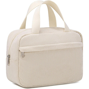 Girls Cute Corduroy Travel Cosmetic Tote Custom <b>Makeup</b> <b>Bag</b> <b>Large</b> Make up Organizer Toiletry <b>Bags</b> Zipper Pouch Purse - Product Image 1