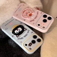 Coque de téléphone portable antichoc en TPU motif chaton de dessin animé mignon pour iPhone 17 Pro Max, 16, 15 Plus, 14, 13 Pro Max