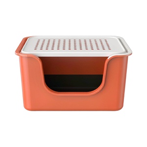 Bac à litière pour chat en plastique durable, fabriqué par injection, anti-odeur, grand espace, facile à nettoyer, forme personnalisée, toilette pour animaux de compagnie - Product Image 1