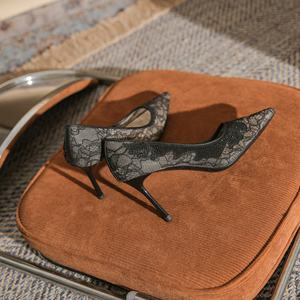 Zapatos de tacón alto de moda para mujer, estilo boda, suela gruesa, transpirables, con cordones, sexys. - Product Image 5