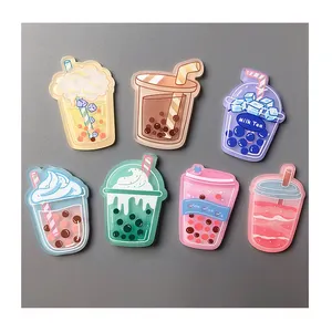 Creative acrylic refrigerator magnet mini cartoon drink milk tea cup whiteboard decorated refrigerator magnet