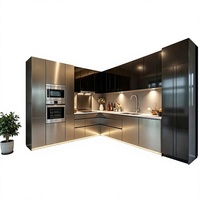 Armoires en acier inoxydable, armoires de cuisine complètes, étagères de rangement pour la cuisine, meubles pour toute la maison, fabricant