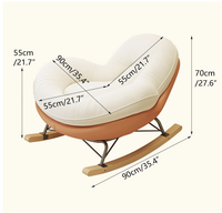 Fauteuil à bascule ergonomique moderne avec repose-pieds et dossier haut, en coton, pour chambre d'enfant, salon, balcon – Offre spéciale