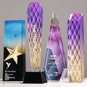 क्रिस्टल कस्टम प्रशंसा व्यवसाय उपहार क्रिस्टल ट्रॉफी पुरस्कार रंग व्यक्तिगत ट्रॉफी - Product Image 1