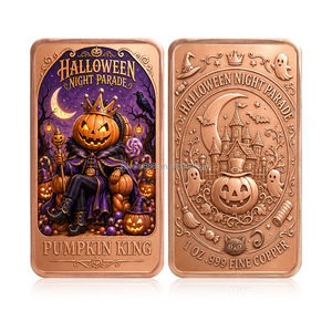 Pièce de monnaie en cuivre personnalisée en gros, barre de cuivre fin 999 de 1 once, motif dessin animé, défilé de nuit d'Halloween, vampire, impression UV couleur, lingot de collection - Product Image 2