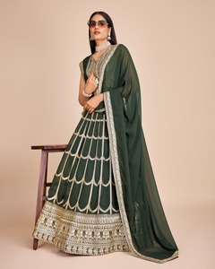 Nueva colección Lehenga Choli con Faux Georgette Bordado Secuencia Trabajo Lehenga Choli de India Exportación - Product Image 2