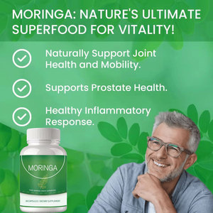 Capsules de Moringa, Poudre de feuilles de Moringa pure, Antioxydants, Métabolisme énergétique et soutien immunitaire - Product Image 2