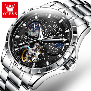 OLEVS 6689 Oem Custom logo Stainless Steel Waterproof Waterproof Sport Luxury Automatic Mechanical Watch <strong>Wach</strong> for Man - Product Image 1
