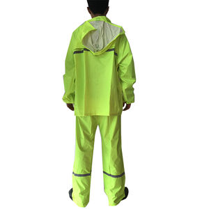 Hi-Viz Lime <strong>Rubberized</strong> Reflective <strong>Rain</strong> Suit PVC Coating <strong>Rain</strong> Wear <strong>Rain</strong> <strong>Coat</strong> and Pants - Product Image 2