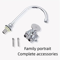 Robinet de lavabo professionnel à pédale SANIPRO, en laiton, eau froide uniquement, interrupteur à pédale, robinet de laboratoire