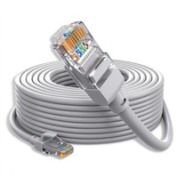 Câble Ethernet Cat5e LLHY 100% Cuivre Pur RJ45 Cordon de Raccordement UTP pour Routeur, Commutateur, PC, Boîtier TV Gris - Options 1m, 3m, 5m