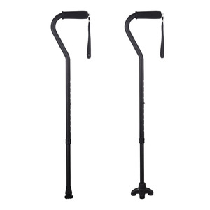 Bâton de marche en alliage d'aluminium, poignée incurvée, antidérapant, portable, stable, pour la randonnée des personnes âgées - Product Image 1