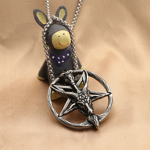 Collar yunnique de acero inoxidable con colgante de carnero, signo del zodiaco, plateado y dorado, estilo punk para hombre, joyería de moda - Product Image 3