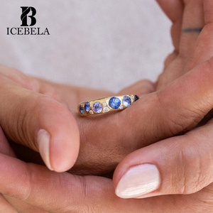 Anelli Aperti Vintage di Tendenza in Argento Sterling 925 con Zircone <span class=keywords><strong>Viola</strong></span> e Finitura Texturizzata da Donna, Alta Gioielleria di Design - Product Image 4