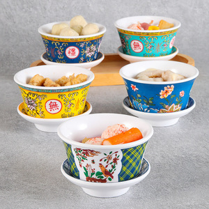 Tazas de té con tapa de melamina, tazones pequeños para hotel, café, té, té de la tarde, diseño estampado - Product Image 2
