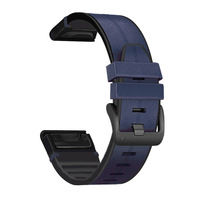 Bracelet de montre hybride en cuir et silicone à ajustement rapide 22/26 mm, extérieur en cuir avec doublure en silicone pour Fenix 8 7 Pro 6 5 Plus 3