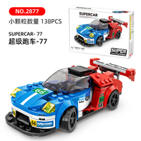 Block Car 2876 Racing Super Sports Car Pequeño MOC Ladrillo Modelo Educativo Ensamblar Bloques de construcción Colección de plástico Juguete para niños