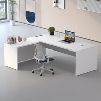 Bureau de direction ergonomique moderne en forme de L avec chaise, mobilier de bureau de luxe pour la maison