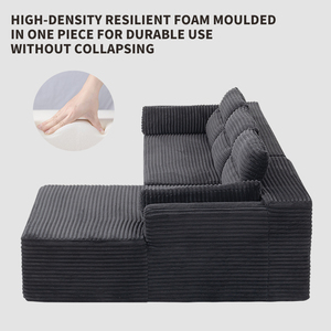 काले बादल सोफे के आकार के साथ काले बादल सोफे के साथ रहने वाले कमरे और बेडरूम के बोनलेस संपीड़ित - Product Image 6