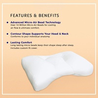 Oreiller Cloud avec mousse à mémoire de forme, flux d'air et confort maximum, amovible et lavable, mélange de bambou, soutien contour pour le cou et la tête