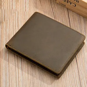 Factory Directly Leather Custom Vintage Slim Wallet Men'S Wallet Genuine Leather Wallet