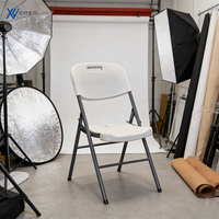 Chaises pliantes en métal PP pour événements, empilables, modernes, pour jardin, mariage, camping
