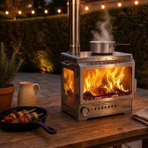 Réchaud de <span class=keywords><strong>camping</strong></span> portable avec plaque de cuisson plate et variateur de ventilation réglable pour pique-nique en extérieur - Product Image 1