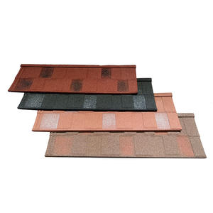 Matériaux de toiture de bâtiment de bonne qualité Tuiles de bardeaux d'acier enduits de pierre de couleur de résine synthétique - Product Image 1
