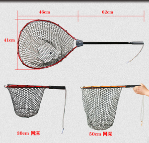 Filet de pêche télescopique pliable en aluminium et caoutchouc pour la manutention, vente en gros d'usine - Product Image 3