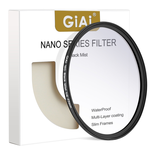 GIAI Effect Camera Lens Diffuser Filter Multi Layer Nano Coated 49/55/62/67/72/77/82/86mm Black Mist Diffusion Filter