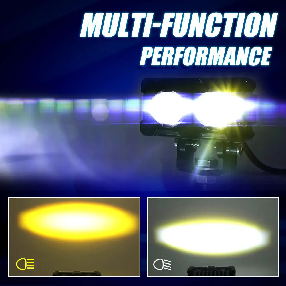 Yardımcı Mini sürüş ışıkları 3 6 LED 3570CSP çift projektör motosiklet aydınlatma sistemi aksesuarları için