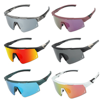 Lunettes de soleil sport demi-cadre pour la course à pied, le cyclisme et les activités de plein air, coupe-vent, légères, verres polarisés TR90 TAC, protection UV400, avec étui