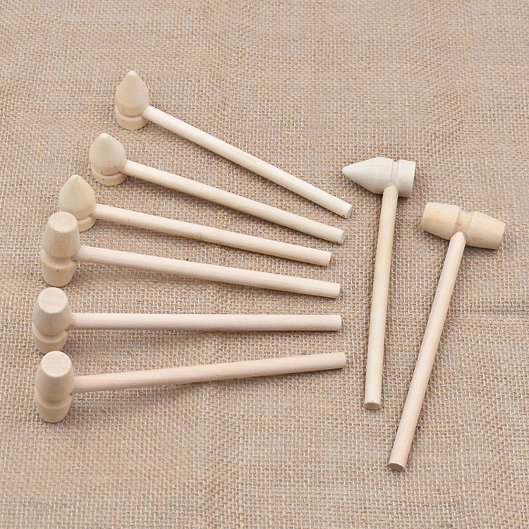 Wood hand tool Craft Unfinished Beech Wood Mallet wooden toy hammer