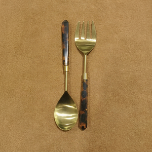 Luxury Home Accessories Table Decor Serving Accessories Kitchen Essentials Metal Flatware <b>Gold</b> Leaf Handle <b>Ornate</b> Handle Spoon - Product Image 1