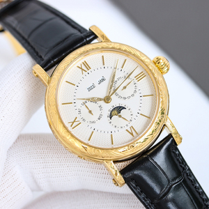 Reloj de Pulsera Elegante de Estilo Retro para Hombre y Mujer, Grado 5A, con Calendario Completo, Patrón Metálico Circular, Diseño Artístico y Moderno - Product Image 2