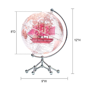 Wellfun venta al por mayor Globe World 10 pulgadas decoración del hogar creativo transparente globo terráqueo Ideas de regalo globos tierra con <span class=keywords><strong>velero</strong></span> - Product Image 2