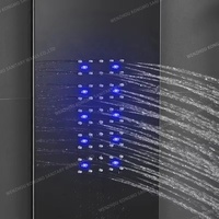 Colonne de panneau de douche murale en acier inoxydable de haute qualité LED affichage numérique intelligent pour la pluie de temps de température pour les villas