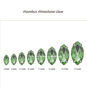 หินอัญมณีคริสตัลแบบเรียบทรงหลวมสีตามสั่งเย็บติดพลอยเทียมทำจากสเตนเลสคริสตัลแฟนซี - Product Image 6