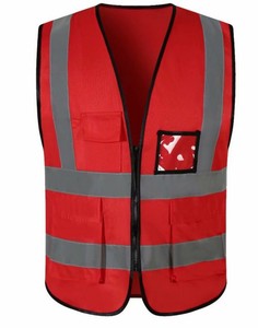 Gilet de sécurité <span class=keywords><strong>haute</strong></span> <span class=keywords><strong>visibilité</strong></span> avec logo <span class=keywords><strong>personnalisé</strong></span>, <span class=keywords><strong>veste</strong></span> réfléchissante de classe 3 avec plusieurs poches et fenêtre d'identification - Product Image 1