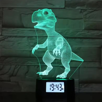 Veilleuse LED 3D à 7 couleurs changeantes, commande tactile, alimentation USB, horloge numérique moderne pour la décoration de la chambre et du bureau