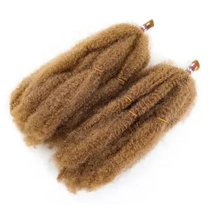 Best Price 100% Kanekalon Fiber Afro Kinky Curly Hair Synthetic Afro Kinky Bulk Hair 24inch Afro Kinky Hair Hot Water Setting