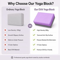 Bloc de yoga EVA en mousse haute densité pour fitness, exercice, gym, Pilates, résistant à la pression, support d'étirement, 280g, camouflage personnalisé