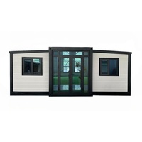 Maison préfabriquée modulaire à double aile extensible avec plomberie préinstallée, à déploiement rapide pour usage commercial et résidentiel